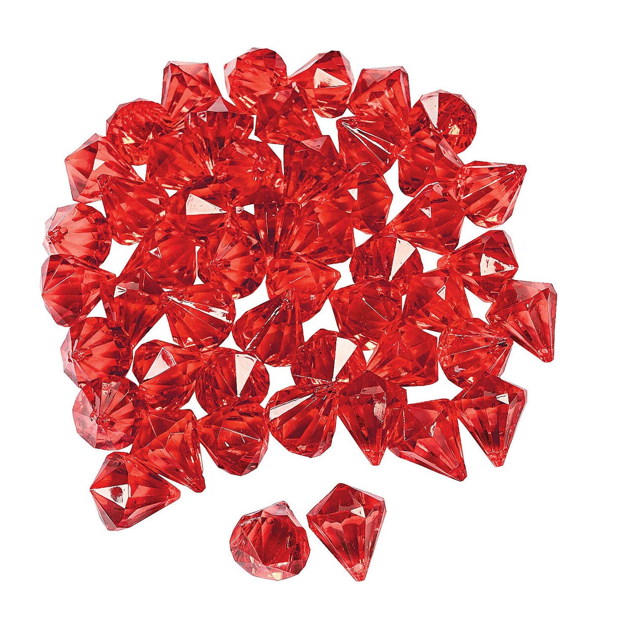 4th of July Diamond-Shaped Gems 25 Pieces Acrylic Sparkling Decor